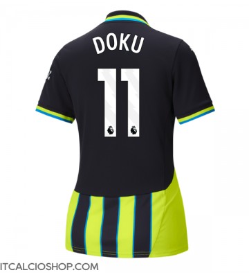 Manchester City Jeremy Doku #11 Seconda Maglia Femmina 2024-25 Manica Corta
